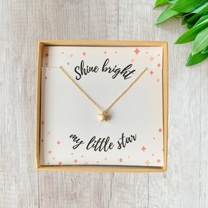 Children&#39;s Star Necklace - Encouragement Gift for Girls - Strength Gift for Her - Gold or Silver Dainty Star Necklace for Teen - Little Girl