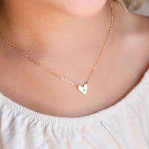 Heart Initial Necklace for Toddler Girl, Little Girls Personalized Heart Necklace, Custom Baby Girl Necklace with Letter, Children Necklace