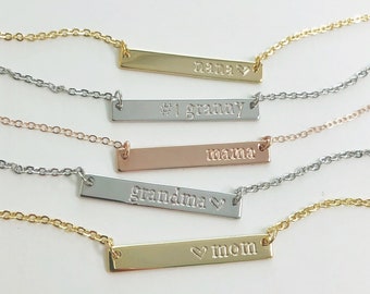Nana Bar Necklace - Etsy UK