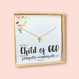 Baptism Gift Necklace for Little Girls, Religious Necklace for Her, Faith Gift, Religious Jewelry for Children, Christening Gift for Child