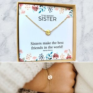 Pulsera de hermana inicial personalizada, regalo personalizado de hermana, regalo de cumpleaños para la hermana pequeña grande, pulsera de disco de carta, regalo personalizado para ella