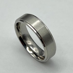 Men's Silver Wedding Ring, Brushed Matte Finish Wedding Band for Men ...