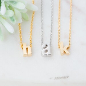 Children's Letter Necklace • Kid's Initial Necklace • Gold or Silver Lowercase Initial Name Charm • Personalized Gift for Toddler Teen Child