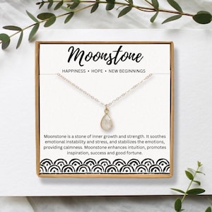 Moonstone Necklace • New Beginnings Necklace for Her • Strength Hope Love Gift for Women • Gold Filled or Sterling Silver • Infertility Gift