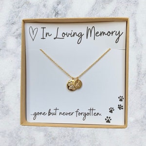 Collier commémoratif pour animaux de compagnie, Collier personnalisé à empreinte de patte, Collier cadeau pour chien maman, Collier initial Mémorial pour animaux de compagnie, Cadeau de perte de chat pour chien de compagnie