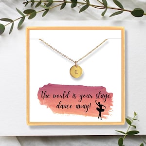 Dance Recital Gift for Girls, Ballerina Initial Necklace, Custom gift for Dancer, Tap Dance Ballet Gift, Daughter Recital Gift, Teens