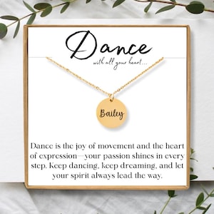 Personalized Dance Necklace, Dance Recital Gift, Ballet Gift Necklace, Ballerina Girls Daughter Granddaughter Dance Name Jewelry Custom Gift