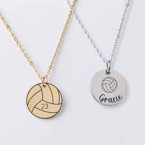 Personalized Volleyball Necklace, Volleyball Player Jewelry Gift, Senior Gift, Team Gift, End of Season Gift, Player Birthday Christmas Gift