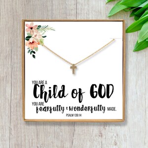 Confirmation Gift for Girls, Cross Necklace for Her, Faith Gift for Daughter, Religious Jewelry for Children, Goddaughter Confirmation Gift