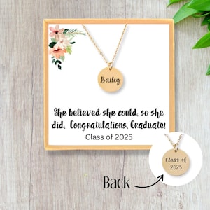 Personalized Graduation Necklace Gift for Her, Graduate Name Jewelry Gift, Custom Congrats Graduate Pendant Necklace, High School Grad Gift
