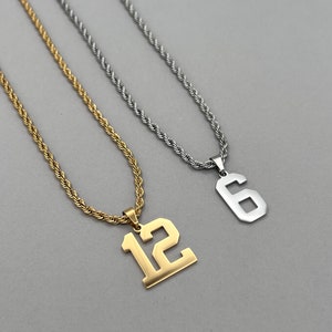 Boys Soccer Jersey Number Necklace, Number Pendant Necklace Gift for Soccer Player, Personalized Number Necklace, Kids Soccer Christmas Gift