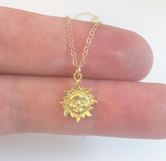 Tiny Sun Necklace Gold Dainty Charm Starburst - Sun Pendant Necklace Gold Tiny Sun Necklace Gold Dainty Charm Starburst - Sun Pendant Necklace Gold