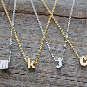 Dainty Initial Necklace, Gold Lowercase Initial, Silver Lowercase Letter Necklace, Gold Name Necklace, Personalized Initial Necklace, Gift image 6