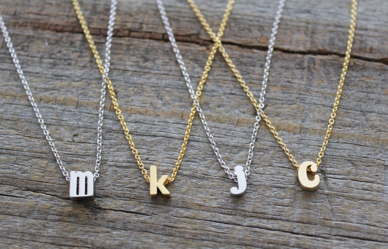 Dainty Initial Necklace, Gold Lowercase Initial, Silver Lowercase Letter Necklace, Gold Name Necklace, Personalized Initial Necklace, Gift image 6