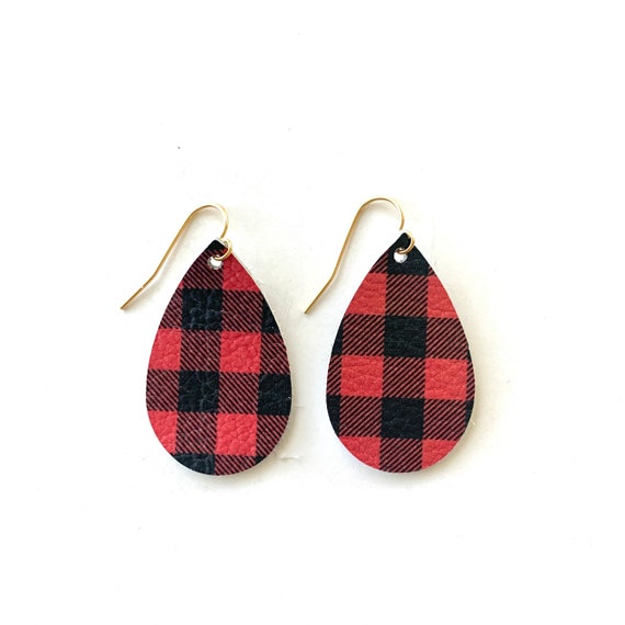 1pair Vintage Plaid Heart Shaped Pendant Earrings, Wooden Double Sided  Earrings For Women, Valentine's Day Earrings | SHEIN USA