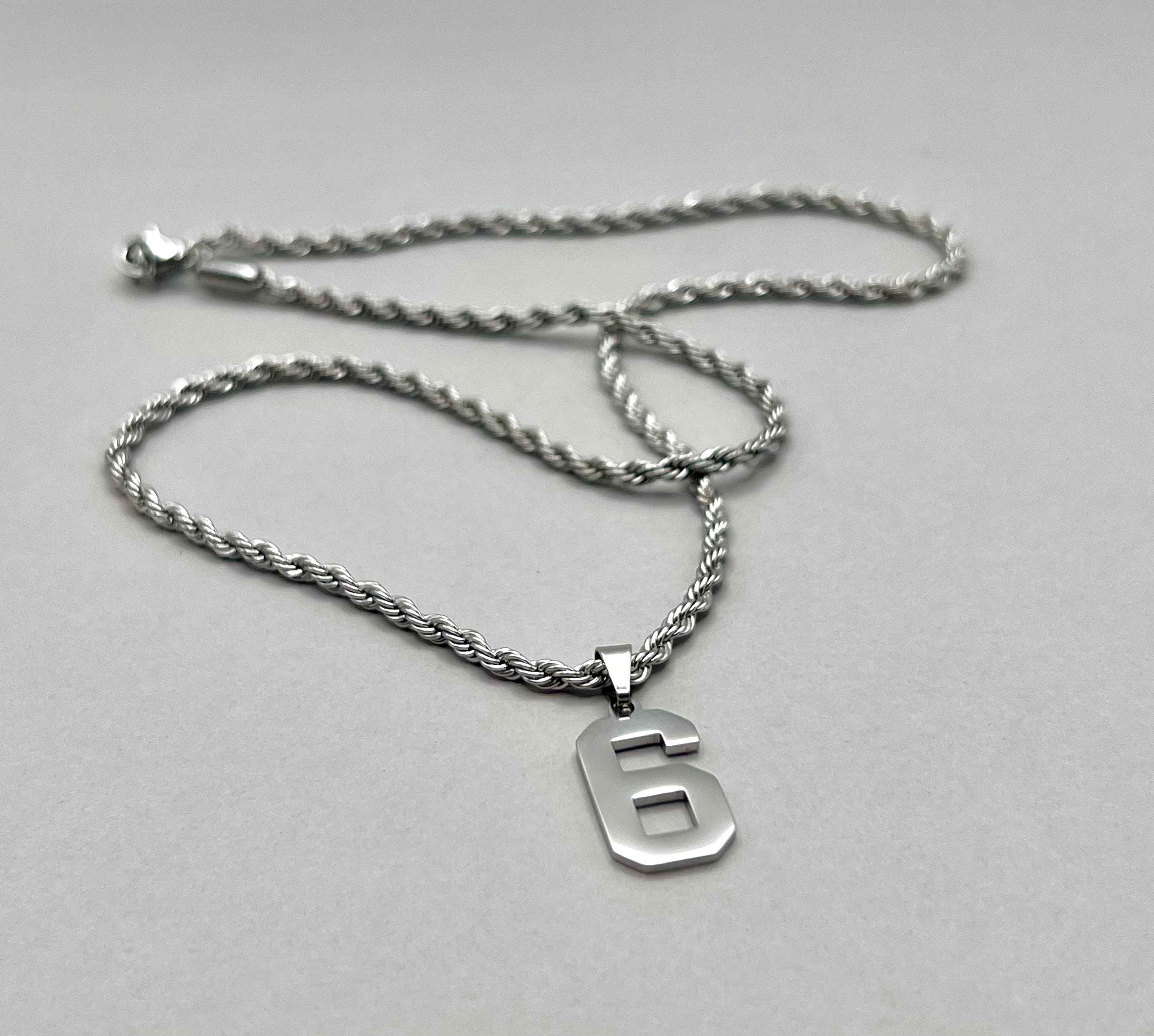 Baseball Player Number Pendant Necklace • Personalized Jersey Number Necklace for Boys • Baseball Player Gift • Kids Sports Number Necklace