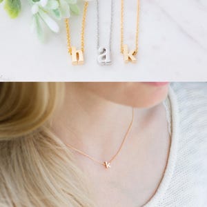 Dainty Initial Necklace, Gold Lowercase Initial, Silver Lowercase Letter Necklace, Gold Name Necklace, Personalized Initial Necklace, Gift image 8