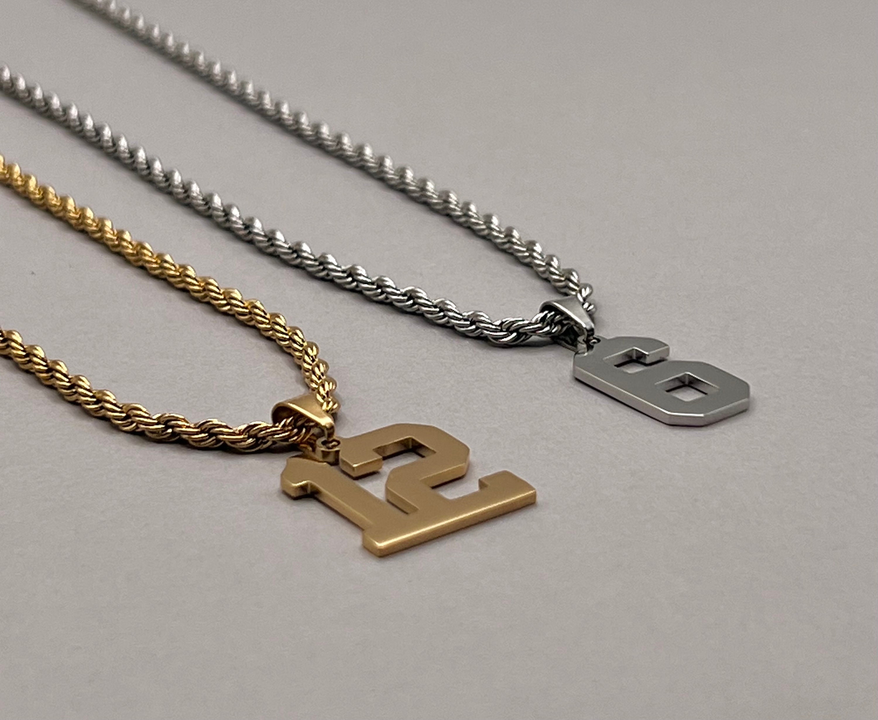 Baseball Player Number Pendant Necklace • Personalized Jersey Number Necklace for Boys • Baseball Player Gift • Kids Sports Number Necklace
