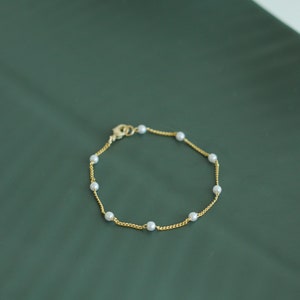 Pearl Bracelet for Children, Girls Gold Pearl Fashion Jewelry Bracelet, Christmas Gift for Kids, Daughter, Granddaughter - Trendy Bracelet