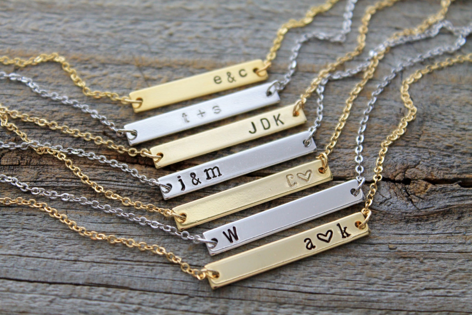 Bar Necklace Personalize Bar Necklace Nameplate Necklace Etsy