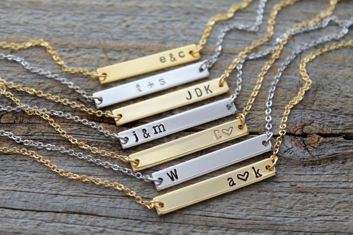 Bar Necklace Personalize Bar Necklace Nameplate Necklace Etsy