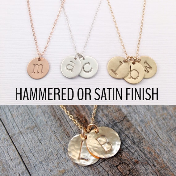 initial and circle necklace in silver or gold mothers day gift, Halo necklace Personalized disc necklace karla disc necklace