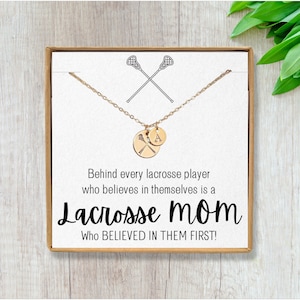 Lacrosse Mom Personalized Necklace Lacrosse Mom Gifts Players Name or Initial Necklace for Sports Mom Lacrosse Fan Necklace image 1