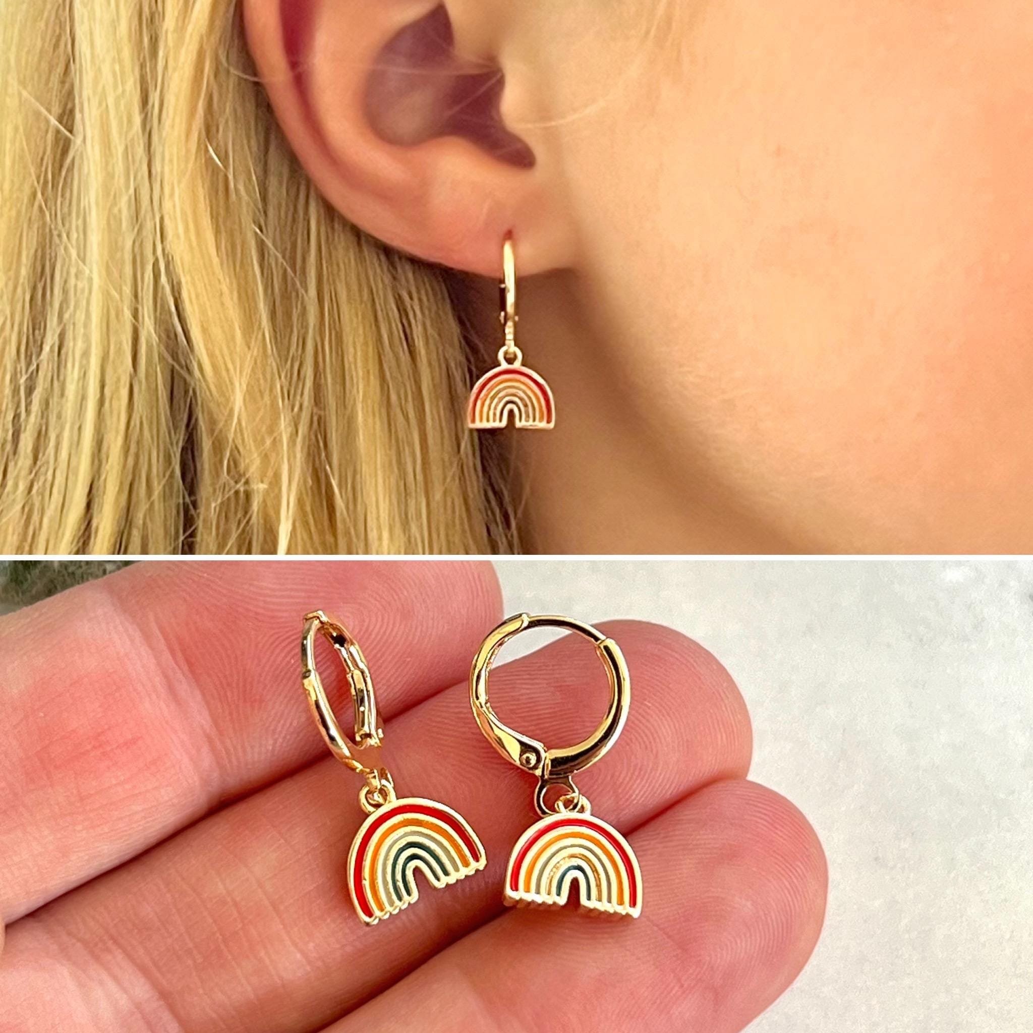 Orecchini in foglia d'oro, gioielli pendenti boho leggeri, regalo elegante ispirato alla natura per le donne - Italia