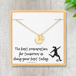 Girls Soccer Necklace • Personalized Soccer Initial Jersey Number Necklace • Birthday Gift for Soccer Player • Soccer Lover Jewelry • Senior