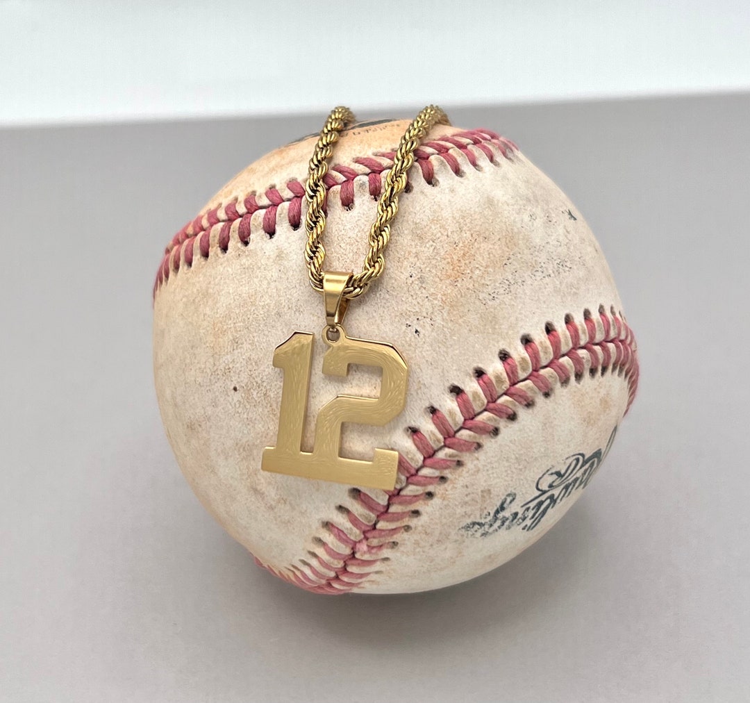 Boys Jersey Number Necklace for Baseball Player • Athlete's Number ...