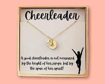 Girls Personalized Cheerleading Necklace - Cheerleader Initial Necklace - Cheer Initial Necklace - Gift for Cheerleader - Cheer Team Gift