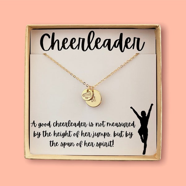 Girls Personalized Cheerleading Necklace - Cheerleader Initial Necklace - Cheer Initial Necklace - Gift for Cheerleader - Cheer Team Gift