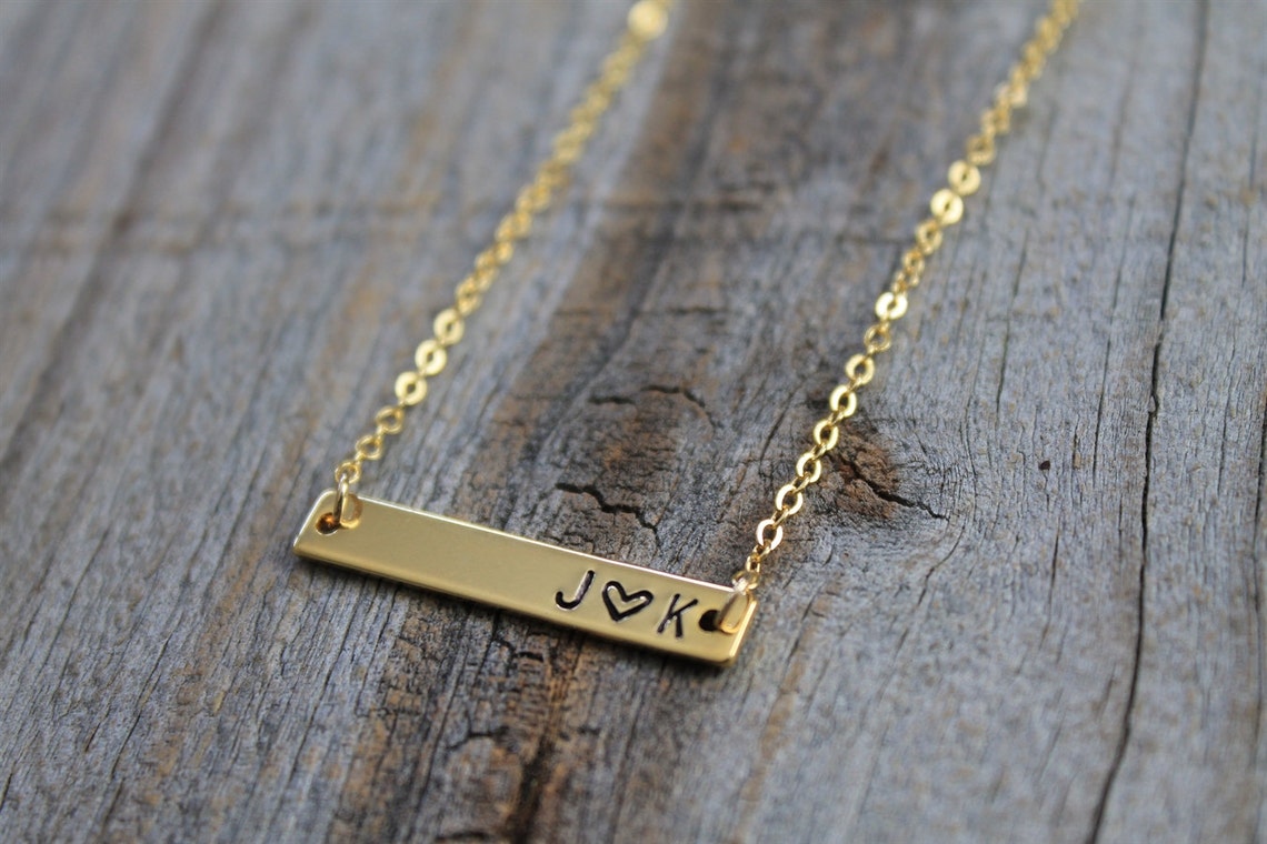 Bar Necklace Personalize Bar Necklace Nameplate Necklace Etsy