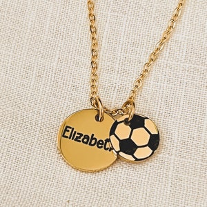 Soccer Name Necklace • Girls Personalized Soccer Player Jewelry Gift • Women&#39;s or Kids Soccer Lover Necklace • Soccer Team Gift • Soccer Mom