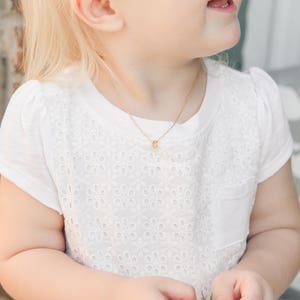 Toddler Initial Necklace, Baby Girl Initial Letter Pendant Necklace, Little Girl Name Necklace, Toddler Jewelry, Dainty Gold Necklace image 6