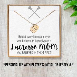 Lacrosse Mom Personalized Necklace Lacrosse Mom Gifts Players Name or Initial Necklace for Sports Mom Lacrosse Fan Necklace image 5