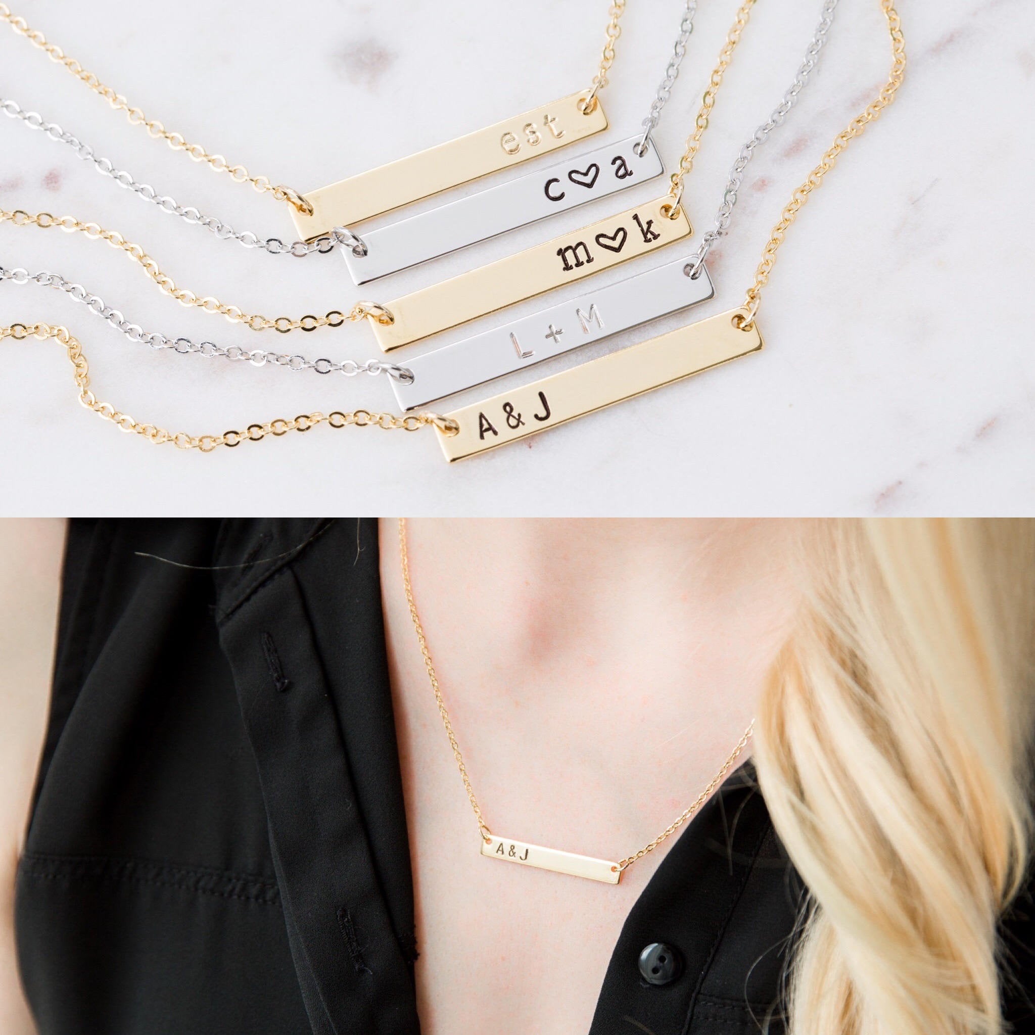Collana Con Iniziali In Oro, Oro 14 Carati, Qualsiasi Iniziale Grande Personalizzata Monogramma Dalla A Alla Z