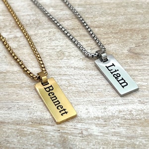 Boys Name Necklace - Personalized Jewelry for Boys - Custom Engraved Necklace Gift for Boys - Birthday Gift - Dude Necklace
