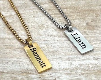 Boys Name Necklace - Personalized Jewelry for Boys - Custom Engraved Necklace Gift for Boys - Birthday Gift - Dude Necklace