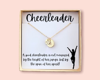 Cheerleader Necklace - Gift for Cheer Team - Cheer Initial Necklace - Personalized Cheerleading Gift - Megaphone Necklace - Gift for Her