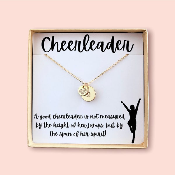 Cheerleader Necklace - Gift for Cheer Team - Cheer Initial Necklace - Personalized Cheerleading Gift - Megaphone Necklace - Gift for Her