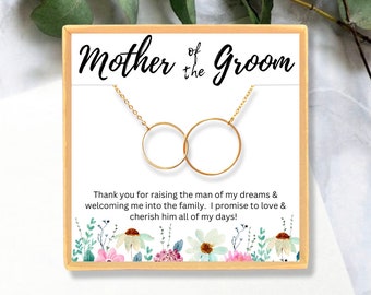 Mother of Groom Gift - Wedding Day Gift for Mother in Law - Thank You Necklace Gift from Bride - Wedding Party Jewelry Interlocking Circles