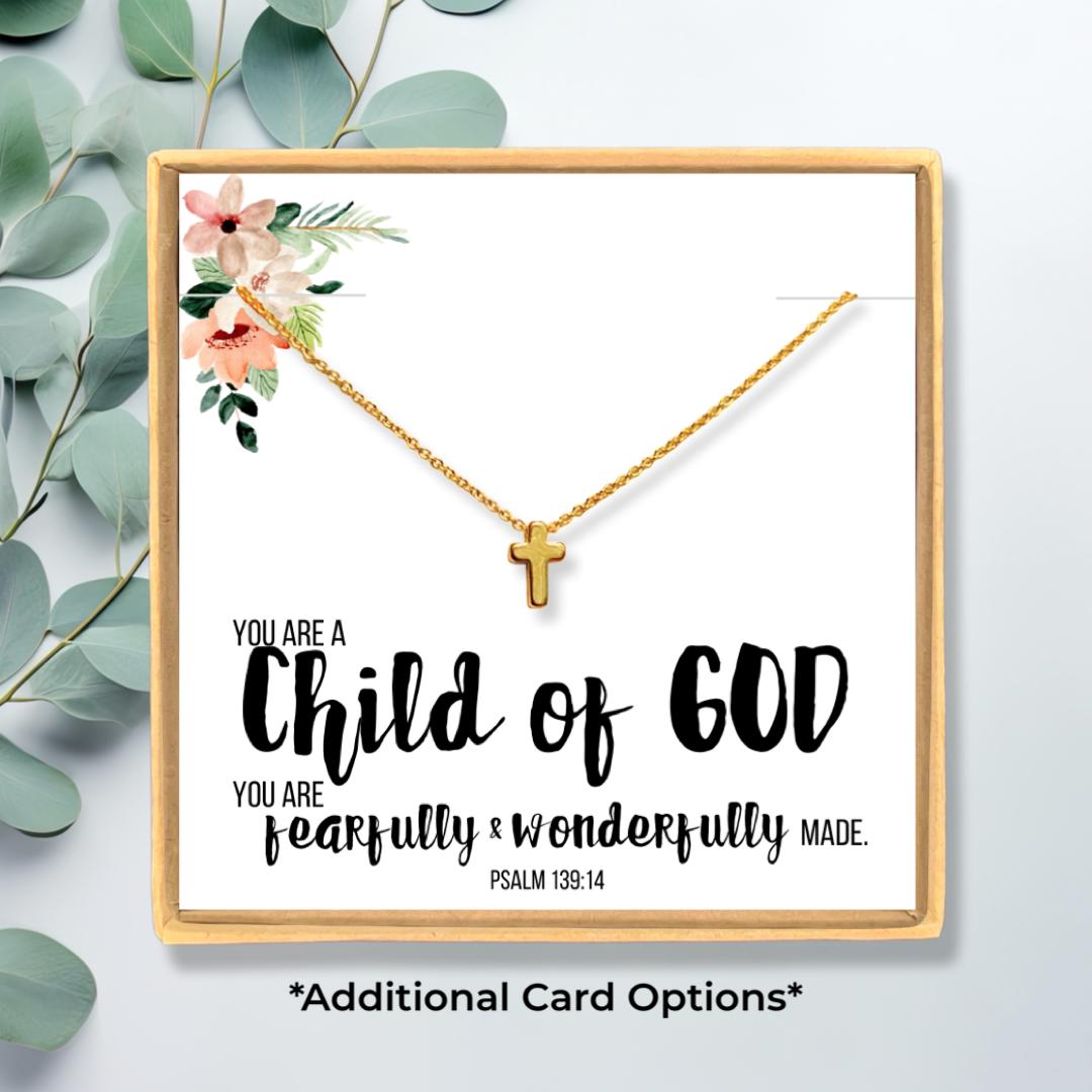 Baptism Gift Necklace for Little Girls, Religious Necklace for Her, Faith Gift, Religious Jewelry for Children, Christening Gift for Child