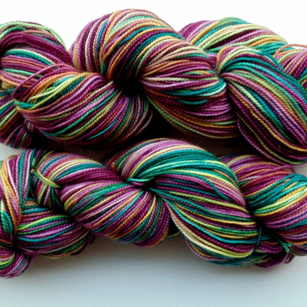 Hand dyed yarn, hand painted yarn, merino sock yarn, hand dyed sock, North Coast, 100g 400 yds