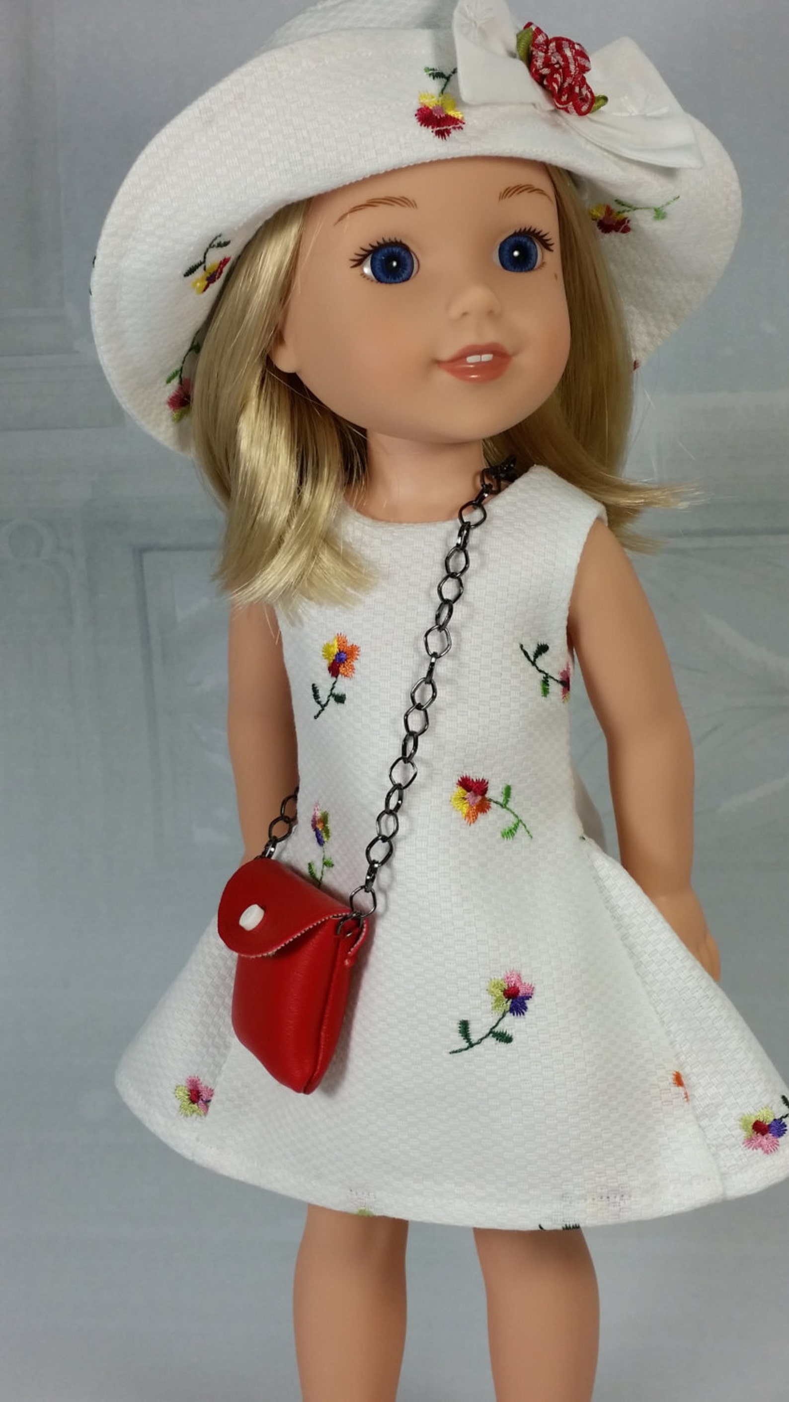 Doll Clothing Wellie Wisher Embroidered Pique Dress with Etsy