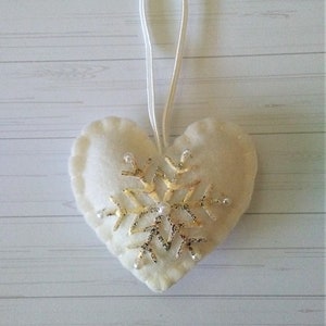 Felt snowflake ornament - Gold or silver snowflake