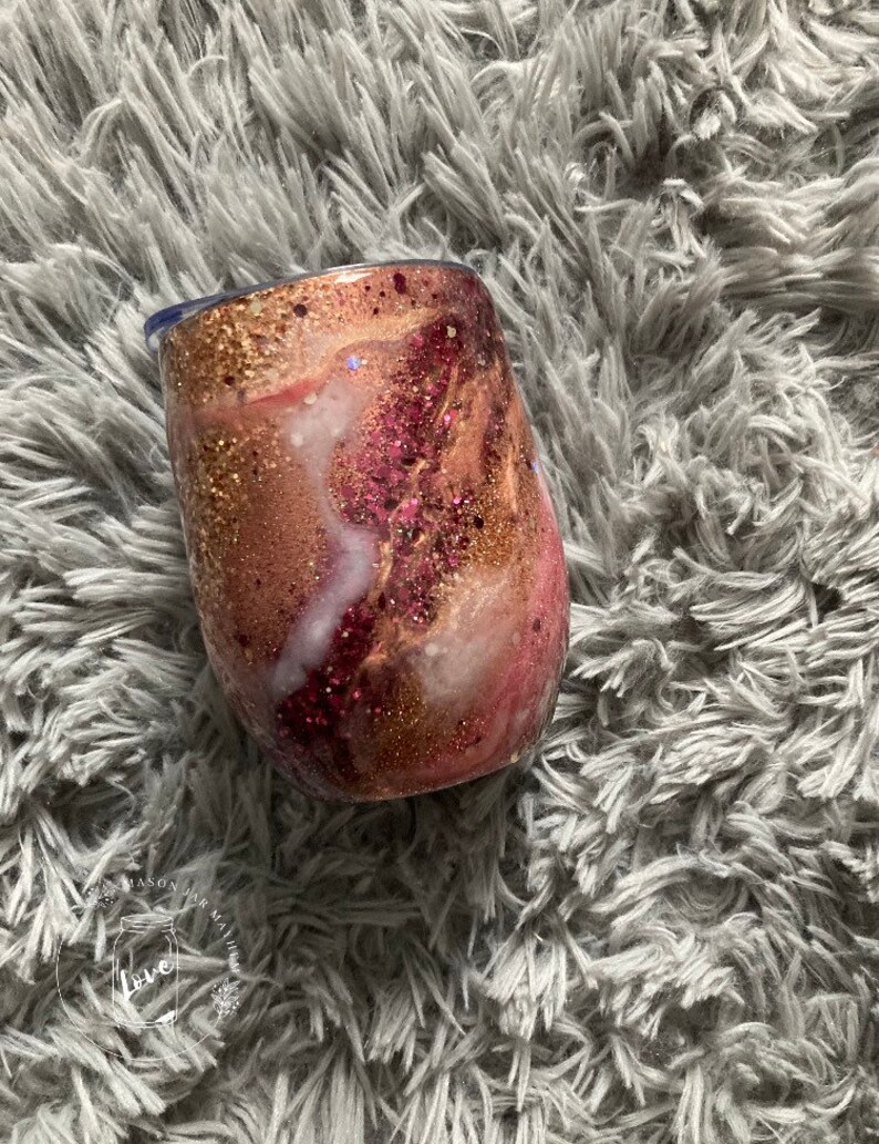 Rose Gold Glitter Tumbler Cups Geode Wine Tumbler for Girls Etsy