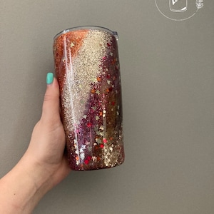 Autumn Fall Milkyway Glitter Epoxy Tumbler 20 oz, milkyway epoxy resin mug, custom stainless steel cup, fall aesthetic cup, gift for woman