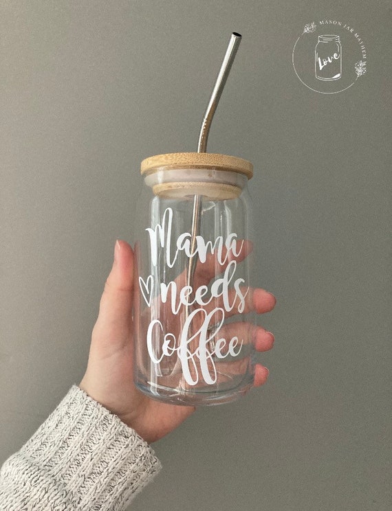 Mama Needs Coffee - Gifts For Mom - 16 Oz Coffee Glass