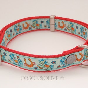 My Lucky Pony (Horse Horseshoe) Dog Collar  - Available in 3 sizes (S, M, L)